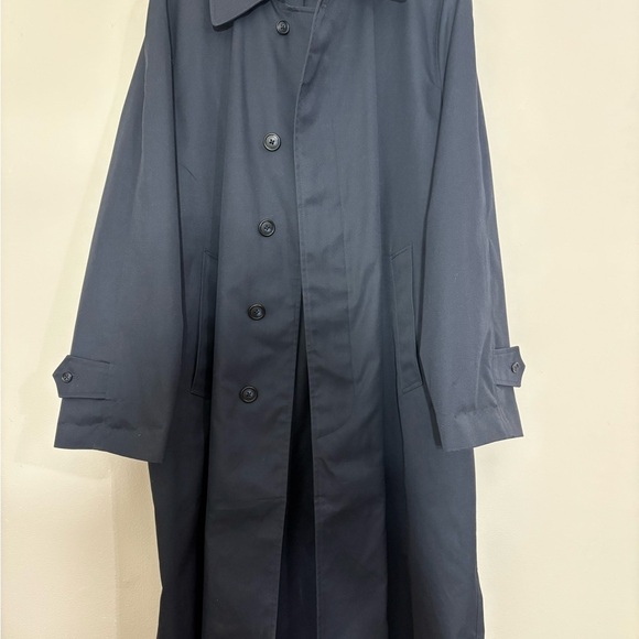 Nordstrom Poly Cotton Blend Top Coat Dress Jacket Dark Navy Blue Mens Size 40R - Picture 3 of 12